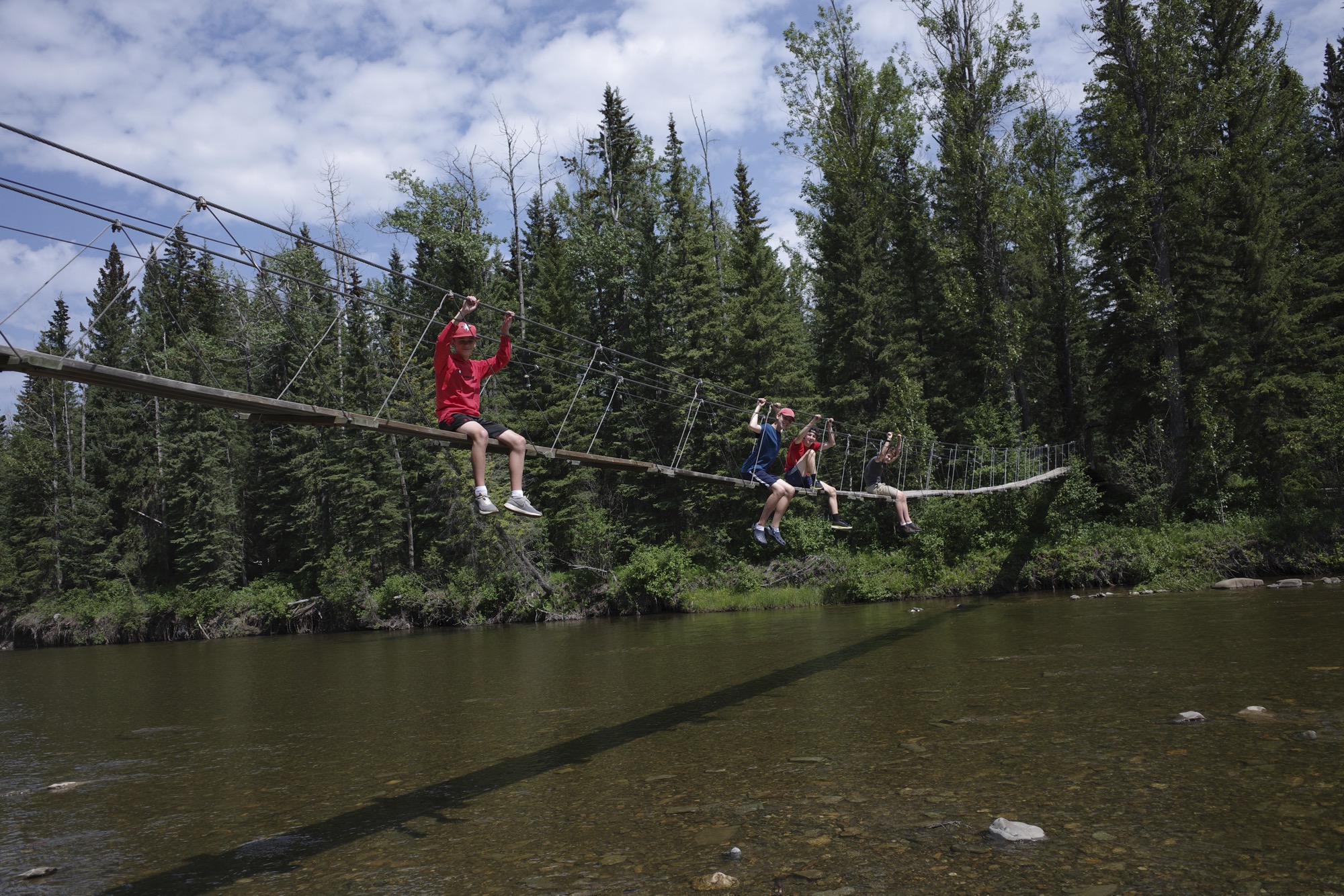 The iconic swinging bridge
