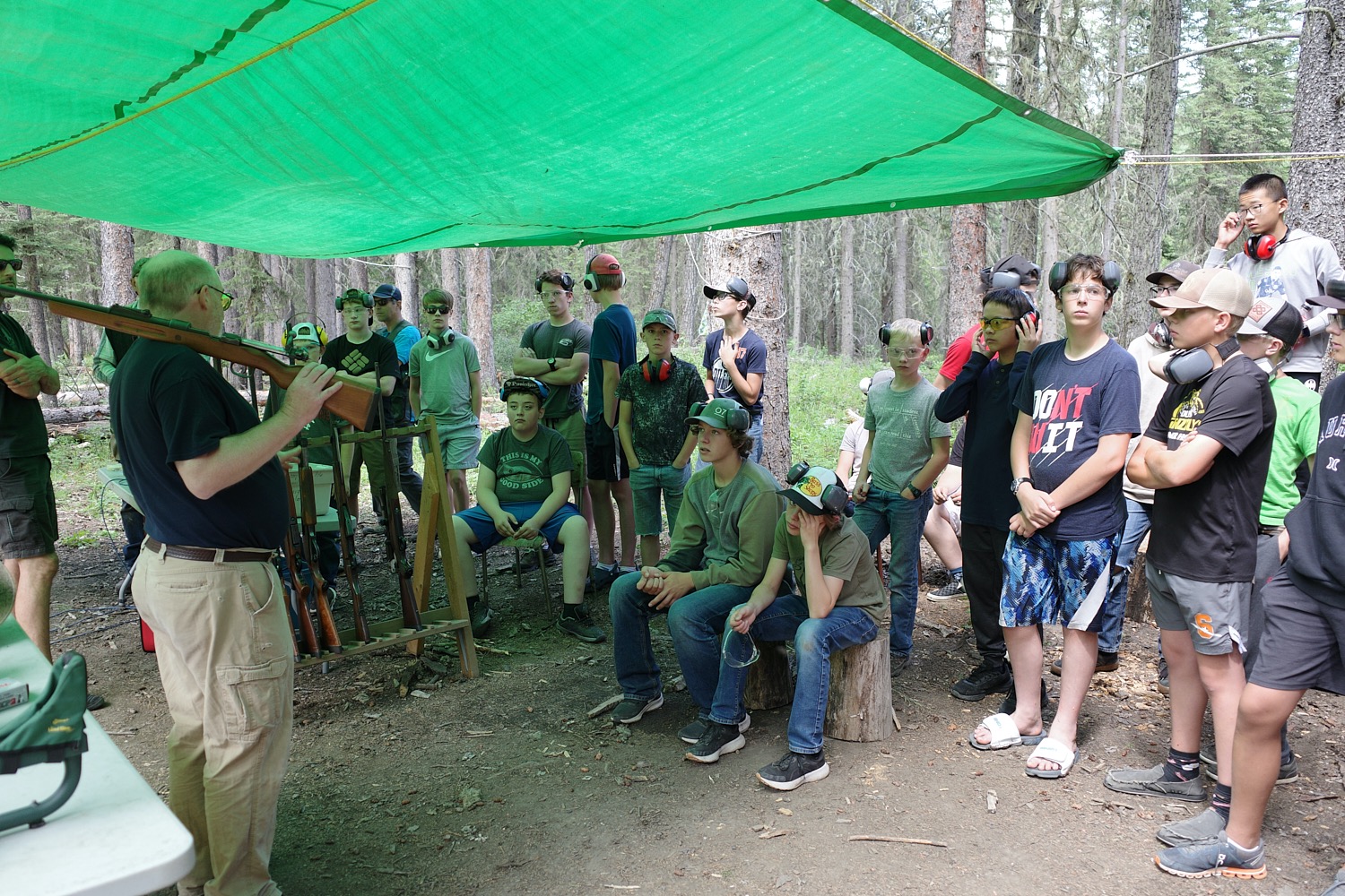 Listening attentively to the instructions